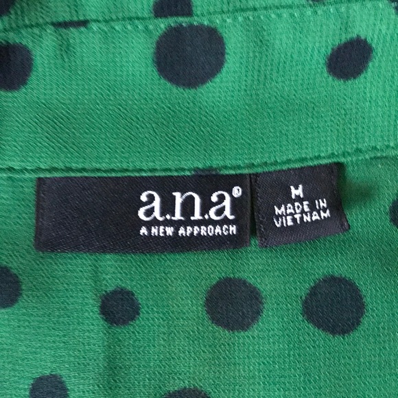Green and Navy Dot Blouse - Picture 2 of 2